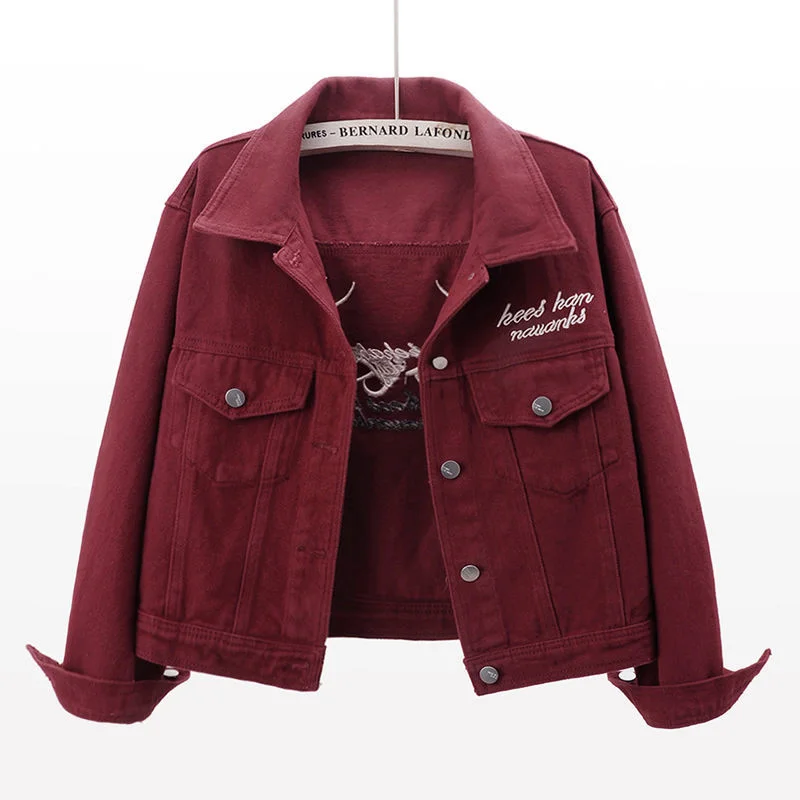 Новая Осенняя джинсовая куртка Nice женские короткие джинсовые куртки с длинным