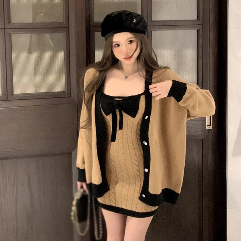 Женское платье Y2K из полиэстера и хлопка