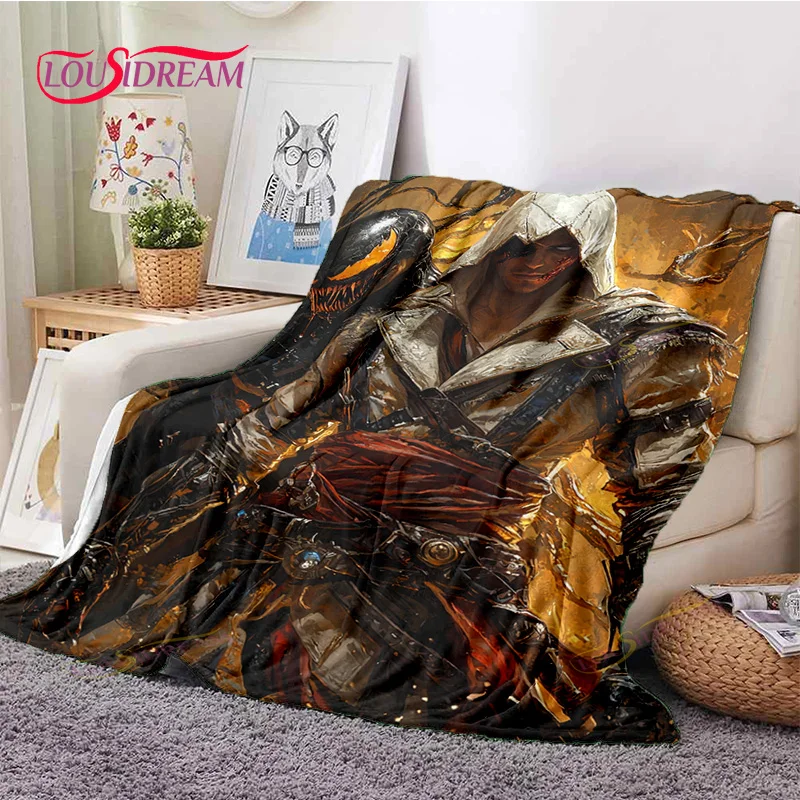 Темно-золотистое мягкое одеяло Assassin Altair и V-Venom Fusion постельное белье фланелевые