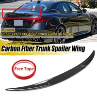 real carbon fiber car rear trunk boot lip spoiler wing lip for alfa romeo giulia 2017 2019 vq style racing spoiler wing big lip