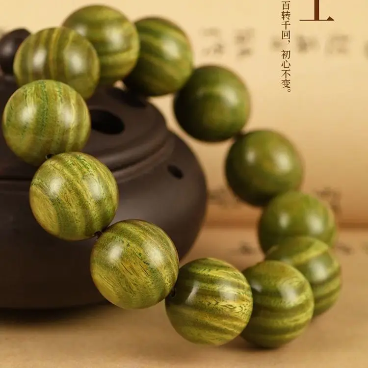 20mm Sandalwood Bracelet Vintage Natural Sink Water Sandalwood Prayer Beads 108 Mala Bracelet  Buddhist Prayer Meditation Beads