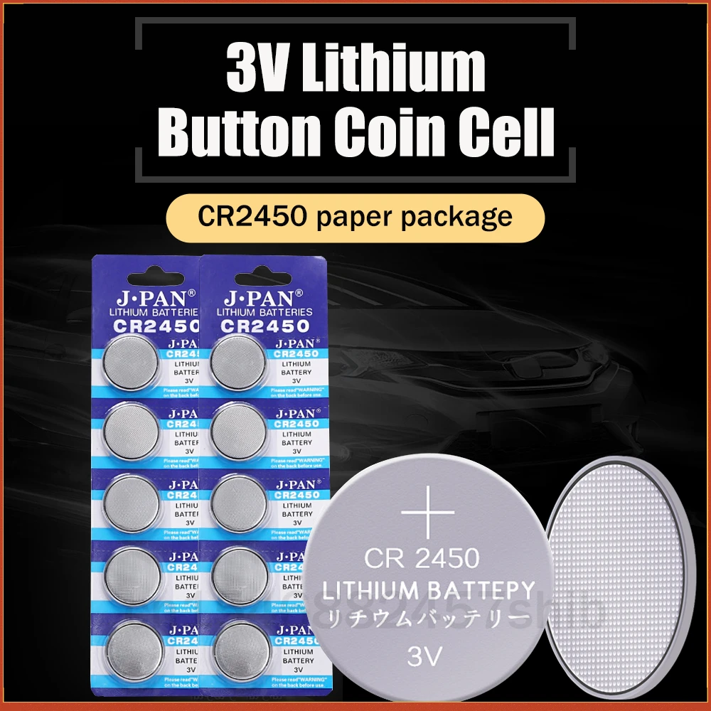 

Original CR2450 CR 2450 3V Lithium Battery DL2450 Toy Car Key BR2450 LM2450 Button Coin Cells Remote Control Watch LED Light