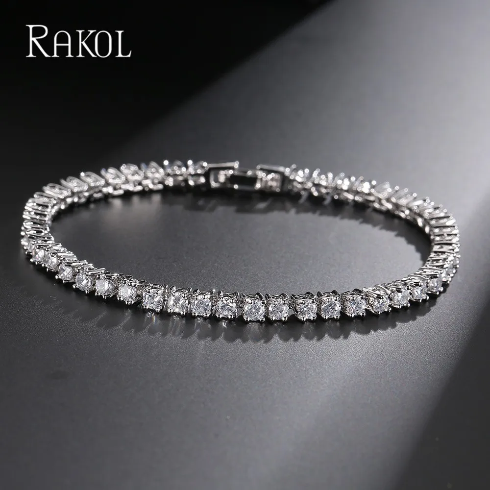 Женский браслет с фианитами, с кристаллами