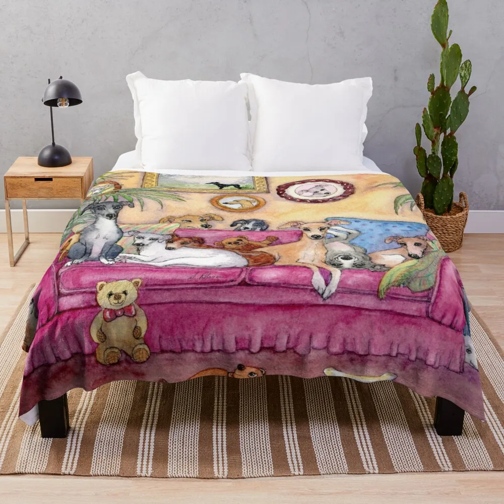 

This Is Our Sofa. So - Where'S Yours Greyhounds And Whippets On The Couch. Polynesian Design For Sofa Throw Blankets