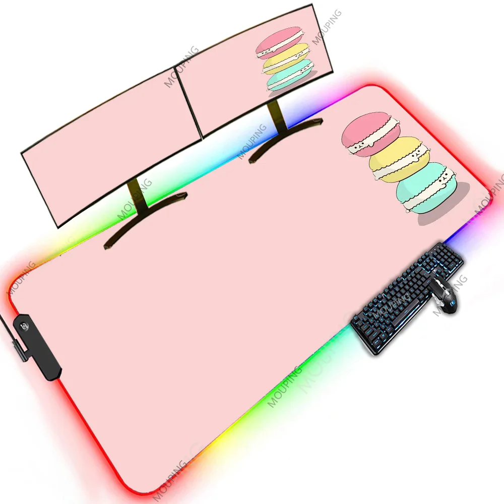 

Коврик для мыши Kwaii с Rgb-светодиодами, игровой Гладкий коврик, переносной Коврик для клавиатуры, ковер 1200, розовый, кавайные художественные к...