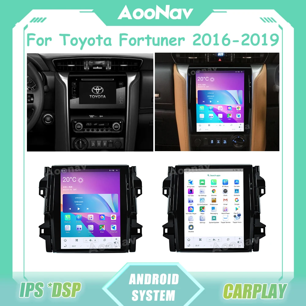 

Qualcomm Tesla Screen For Toyota Fortuner 2016 2017 2018 2019 Android 11 Car Radio 2 Din Stereo Receiver GPS Navigation IPS Unit