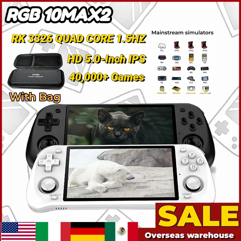 

2023 POWKIDDY RGB10Max2 Ретро 40000 + игр 3D Rocker HD 5,0 дюйма IPS портативная игровая консоль с открытым исходным кодом видеоигра