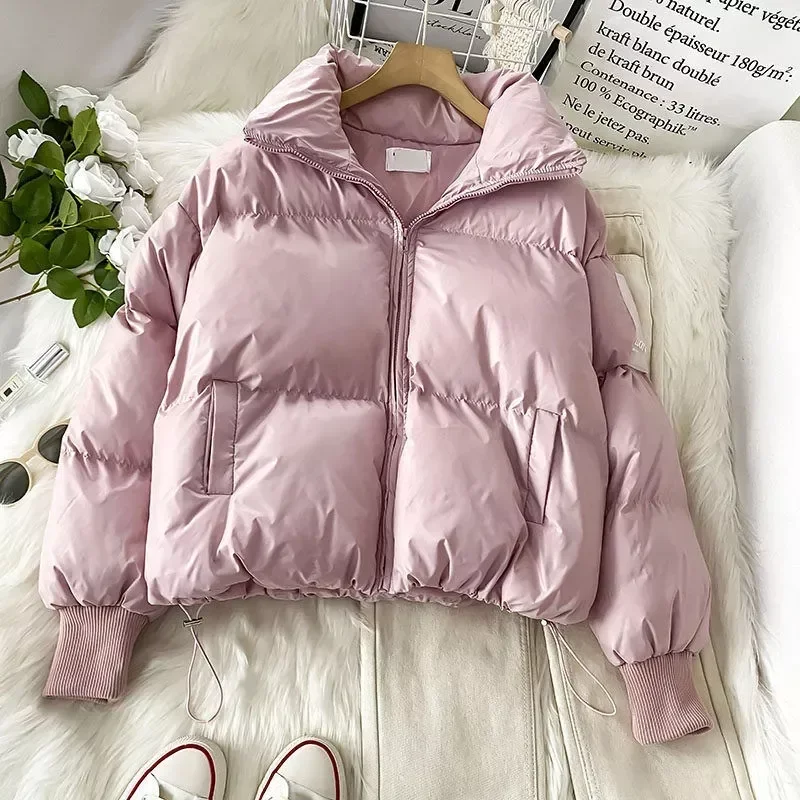 2022New Jacket Women Parkas Thicken Warm Coat Mens Stand Collar Jackets Solid Color Parka Coat Women Fashion New Streetwear