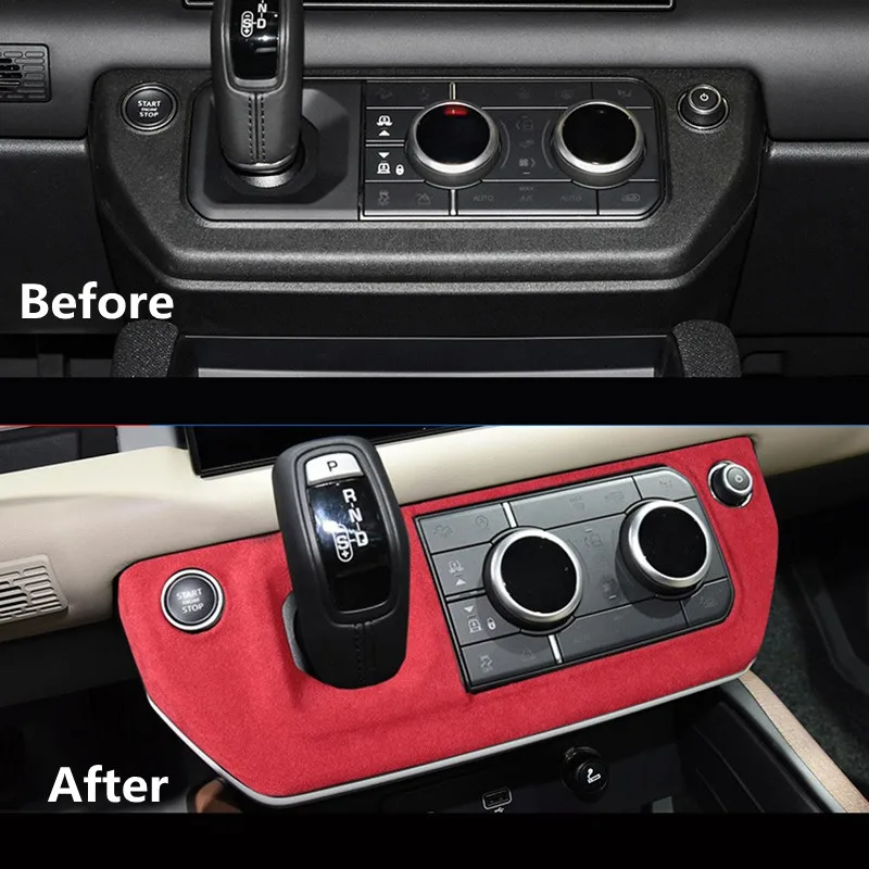 Замшевая наклейка на панель автомобильной шестерни для Land Rover Defender L663 2020 2021 2022