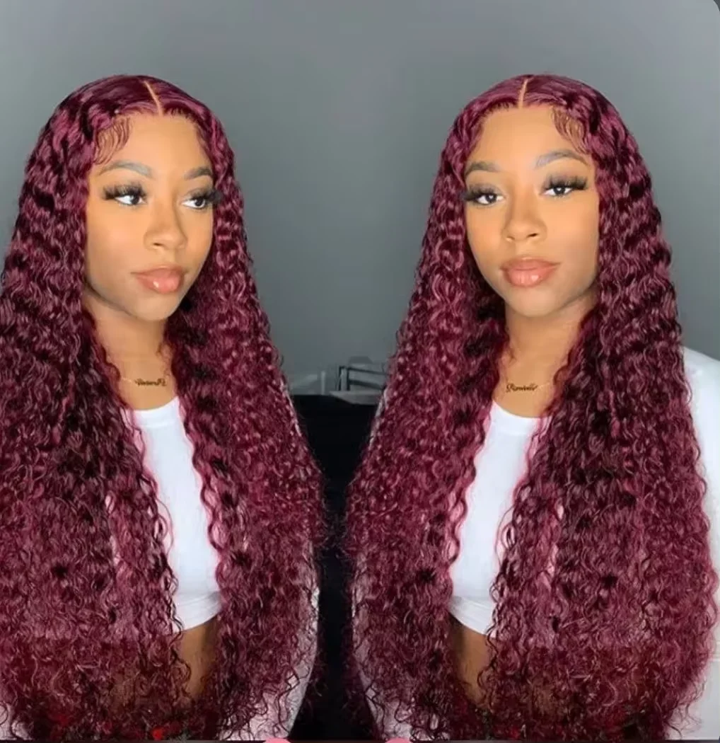 13x6 Бразильский Highlight 99j Bordovski Wave Парик Из Натуральных Волос На Прозрачном Кружеве