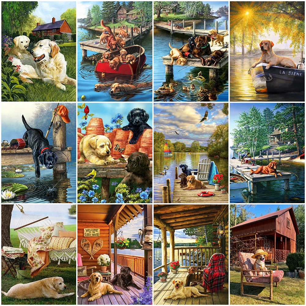 

EverShine 5D алмазная живопись своими руками собака Новинка 2022 Алмазная вышивка животные Луг наборы для вышивки крестиком искусственное хобби