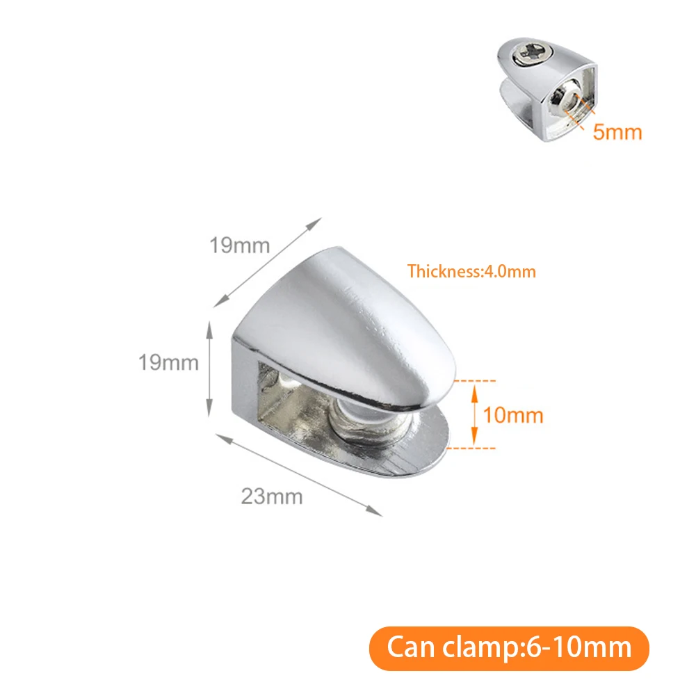 

8Pcs Glass Clamp Adjustable Zinc Alloy Glass Clip Wall Mounting Shelf Clamp Holder Flat Back Mount Holder For Staircase Handrail