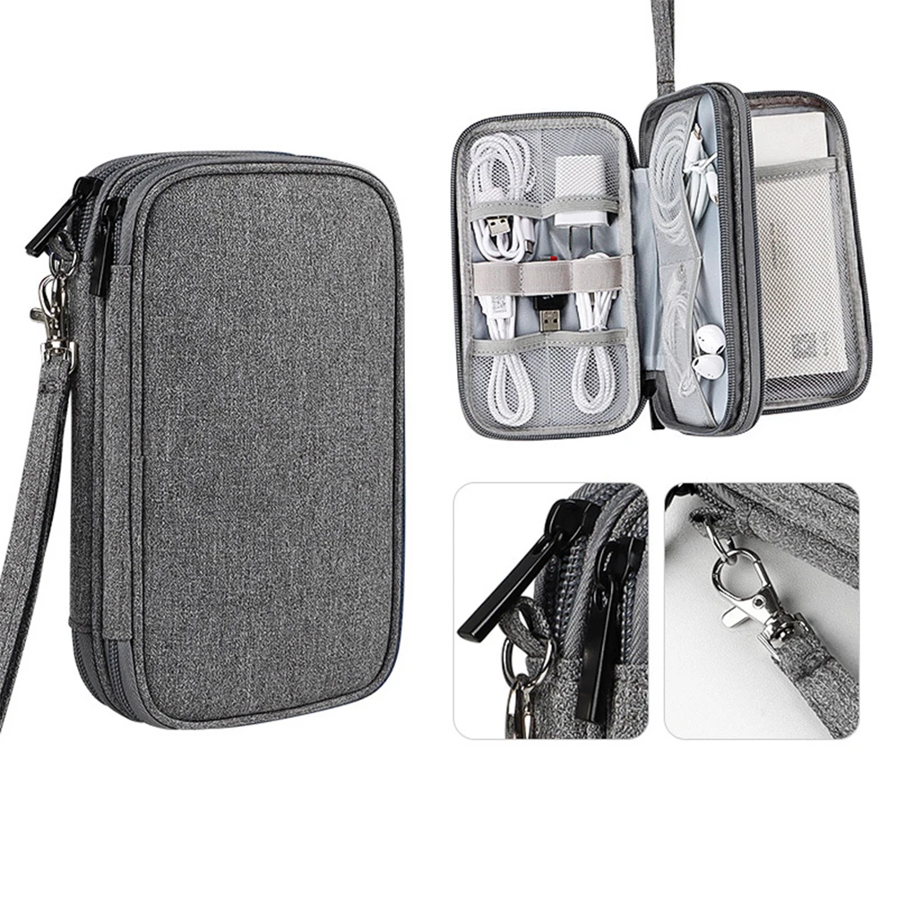 Sentiblos Electronic Accessories Organizer Storage Bag for USB Cables, Hard Drive, Charging Cord, Cellphone, SD Card
