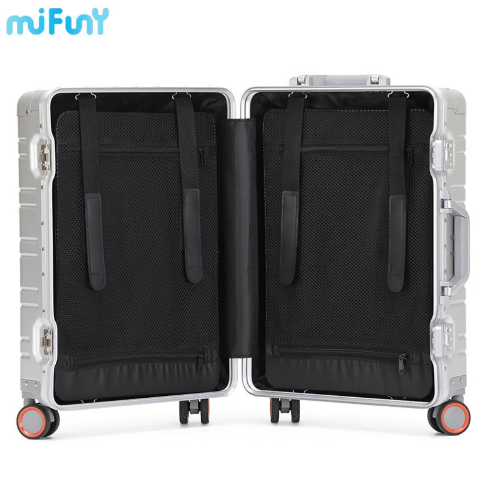 MIFUNY Aluminum-magnesium Rolling Luggage Alloy Travel Suitcase Business Carry-Ons Cabin Suitcase Carry on Luggage with Wheels