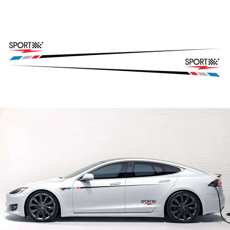 

Car Stickers for Tesla Model 3 Model S Model X 2017-2021 Car Stickers Pull Flower Side Skirt Decorations Protective Strips