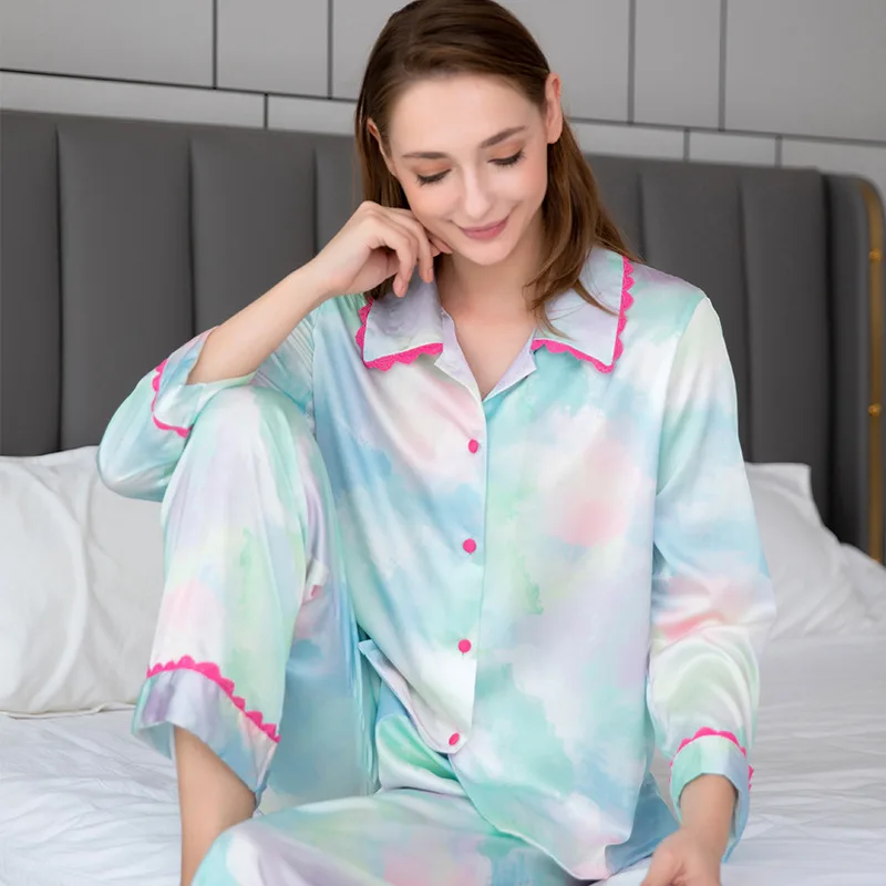 Ins new style pajamas womens home clothes suit pajamas  pigiami donna  silk pajamas for women  ملابس نوم