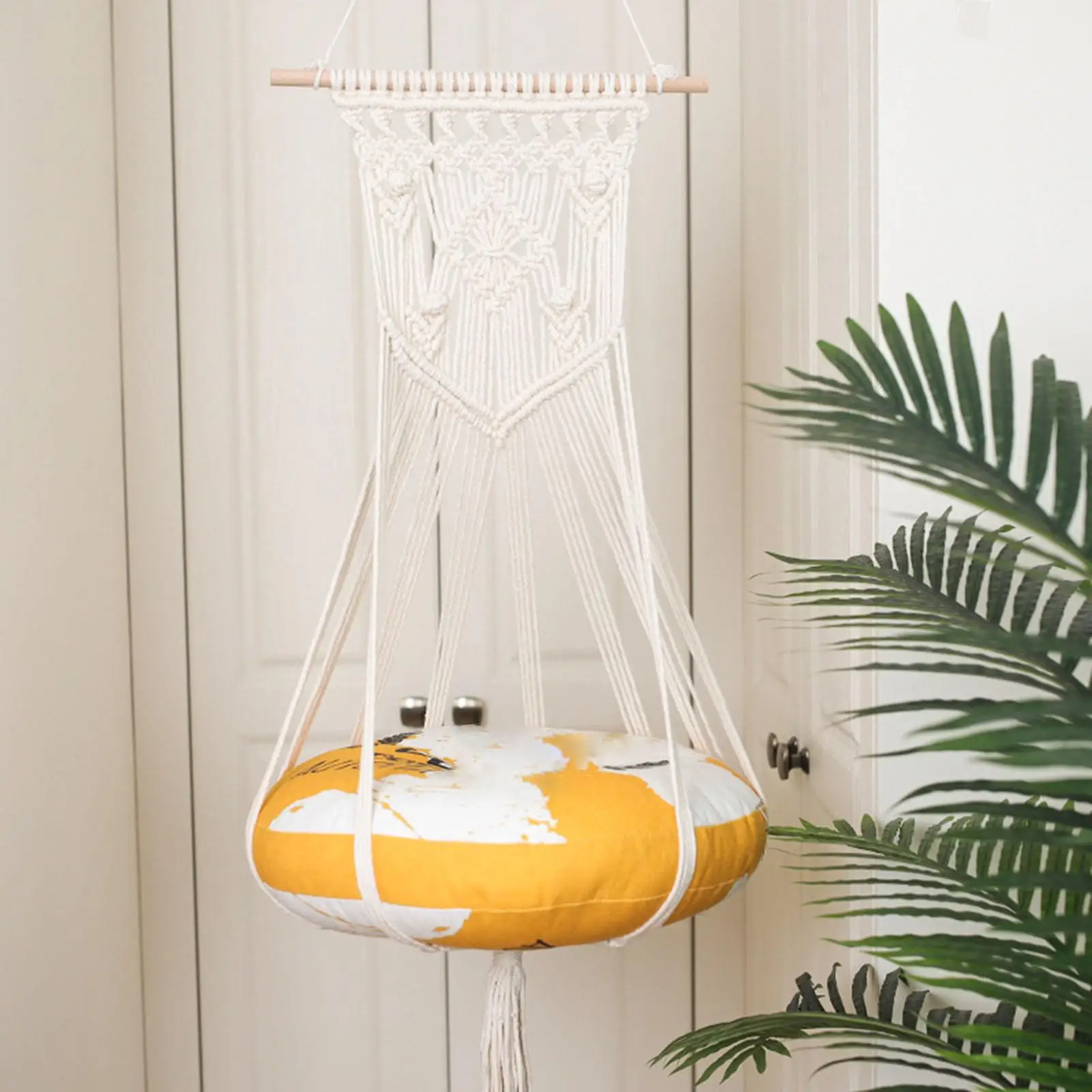 

Cat Hammock Macrame Wall Hanging Basket Woven Bed Climbing