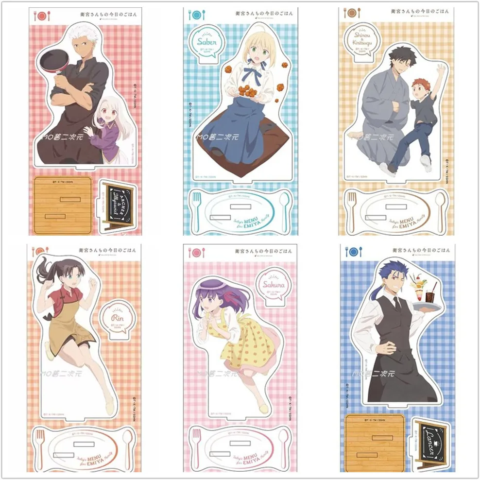 

Tohsaka Rin аниме сегодняшнее меню для всей семьи эмия фигурки Куклы акриловые стенды модель Косплей игрушка для подарка