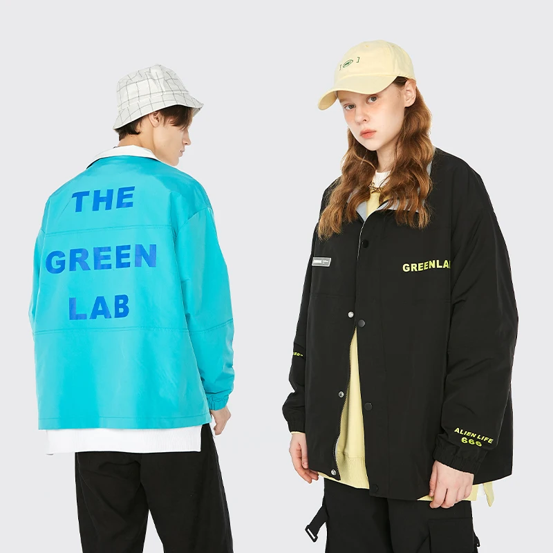 High Quality Hipster Jacket Men England Style Oversized Varsity Windbreaker Unisex Fashion Print Street Coat | Мужская одежда