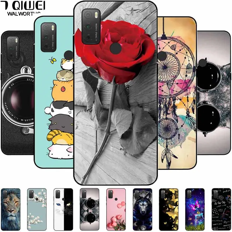 

For TCL 20E Case 6125F Soft Silicone Wolf Marble TPU Back Cover for TCL 20Y 6156D Phone Cases Fundas for TCL20Y TCL20E 6.52''