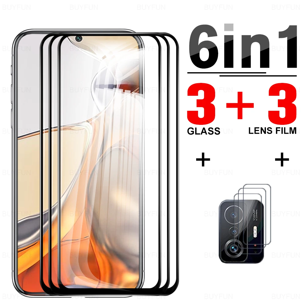 

6 в 1, Защитное стекло для Xiaomi 11t Xioami 11t Pro 11 Lite 11 Ultra 11i 10t Lite 10Lite 10Lite 10t Pro 9 SE