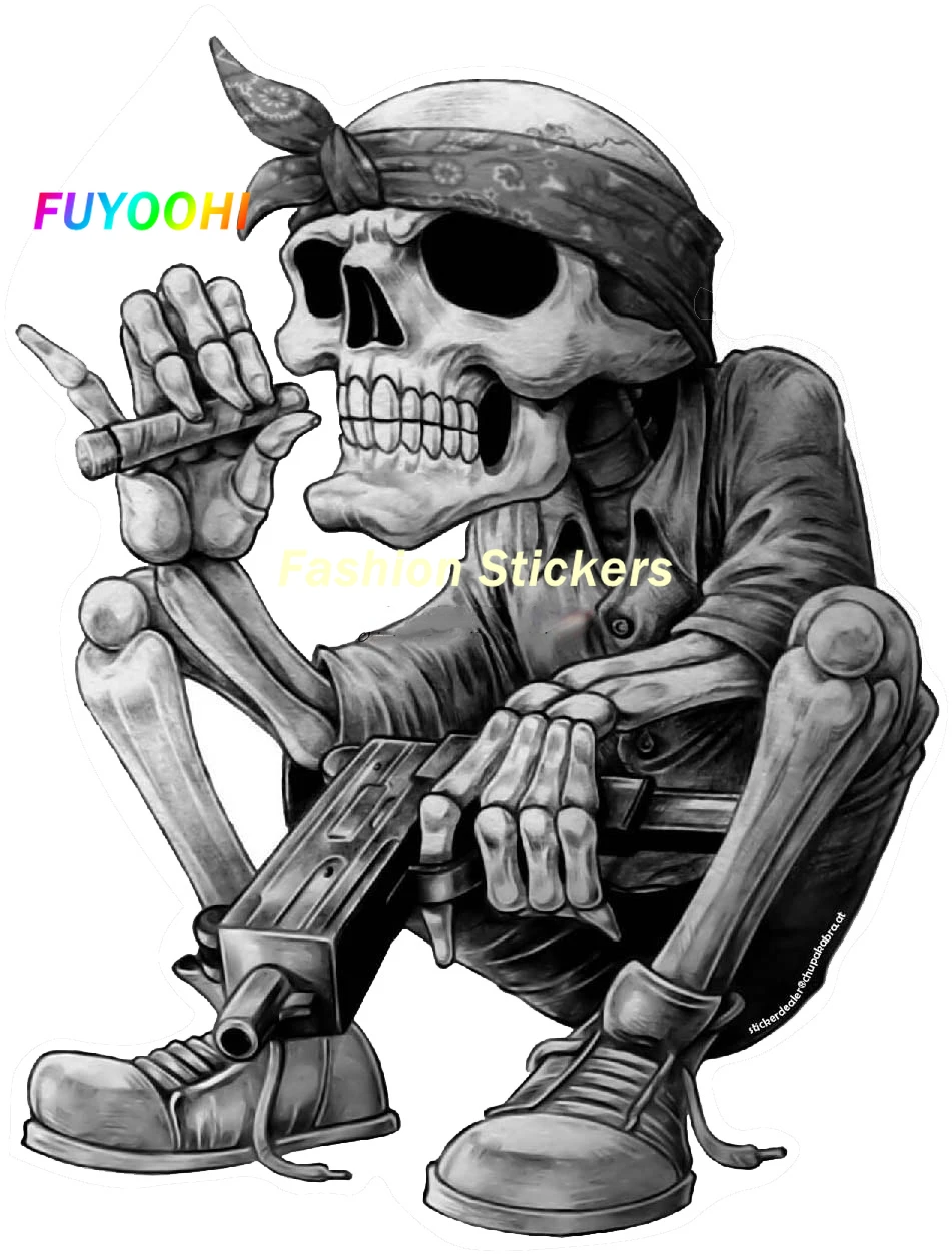 

FUYOOHI Exterior/Protection Fashion Stickers Car Stickers Gangster Hip Hop Sticker Rap Music Skeleton Skull Rapper Car Decals