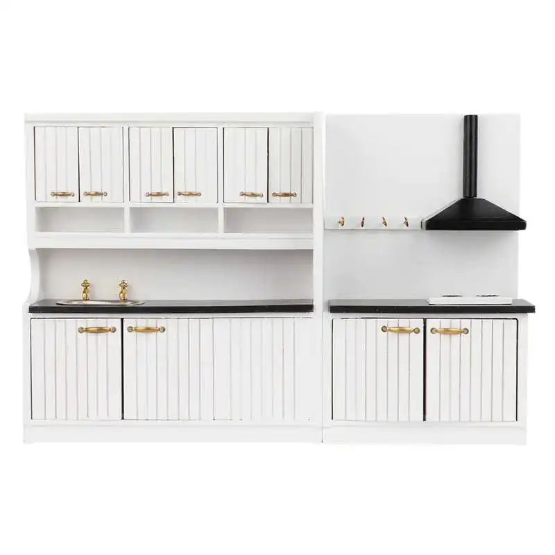 

1:12 Dollhouse Miniature Furniture Mini Wooden Kitchen Cupboard Lifelike Cabinet For Doll House Accessory