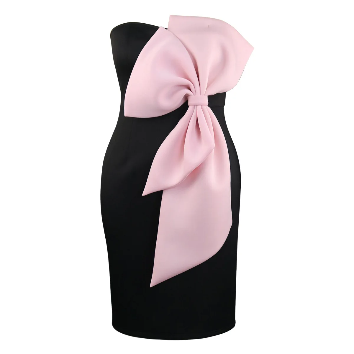 Plus Size Bow Prom Dress For Chubby Women Sleeveless Pretty Clothing Female Luxury Robe 2023 Summer Trendy Party Midi Dress