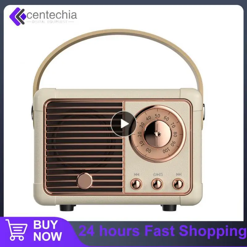 

Mini Surround Sound Creative Speaker Hands-free Audio Speakers Retro Radio Wireless Vintage Speaker Mobile Phone Subwoofer Gift