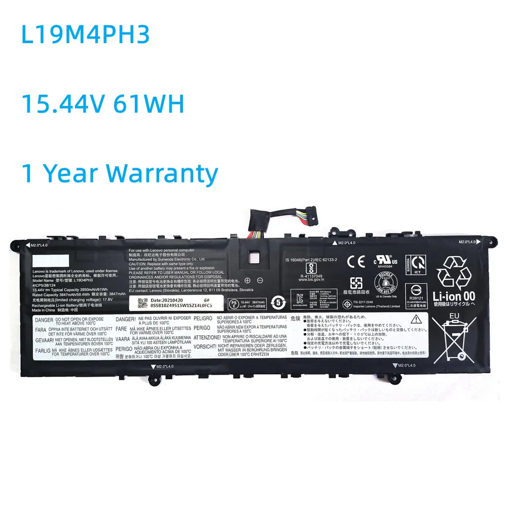 

L19C4PH3 L19M4PH3 L19D4PH3 15.44V 61Wh/3950mAh Laptop Battery For Yoga 14S 2021 PRO 14 Series Notebook