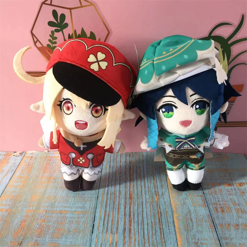 

Игра Аниме Genshin ударная плюшевая кукла игрушка 20 см Klee Barbatos Venti разбавленная милая мягкая набивная Подушка подарок для детей