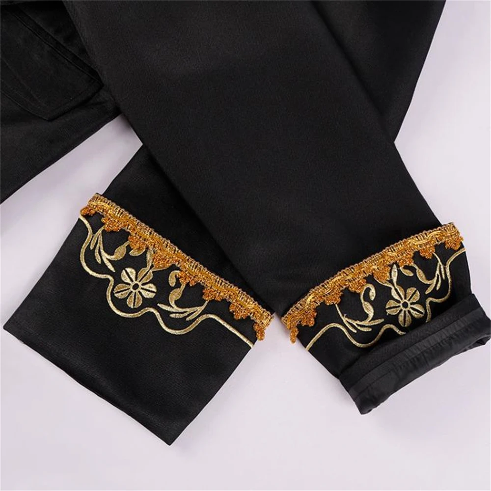 Роскошный мужской блейзер с золотой вышивкой куртка стильный дворцовый костюм в