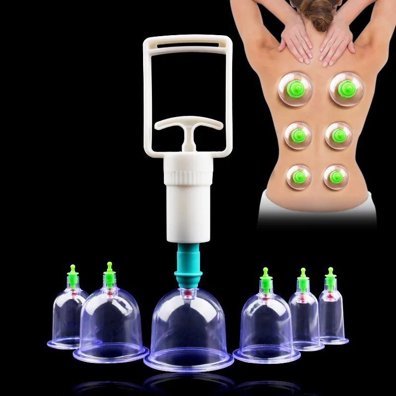 6Pcs Physiotherapy Vacuum Cupping Vacuum Body Cupping Massager Therapy Cans Slimming Anti-cellulite Neck Body Relax Gua Sha Tank