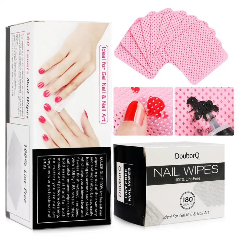 

180/360 Pcs Nail Polish Remover Wipes UV Gel Tip Remover Cleaner Paper Pads Nail Polish Cleansing Cotton Wipes Manicure Tools