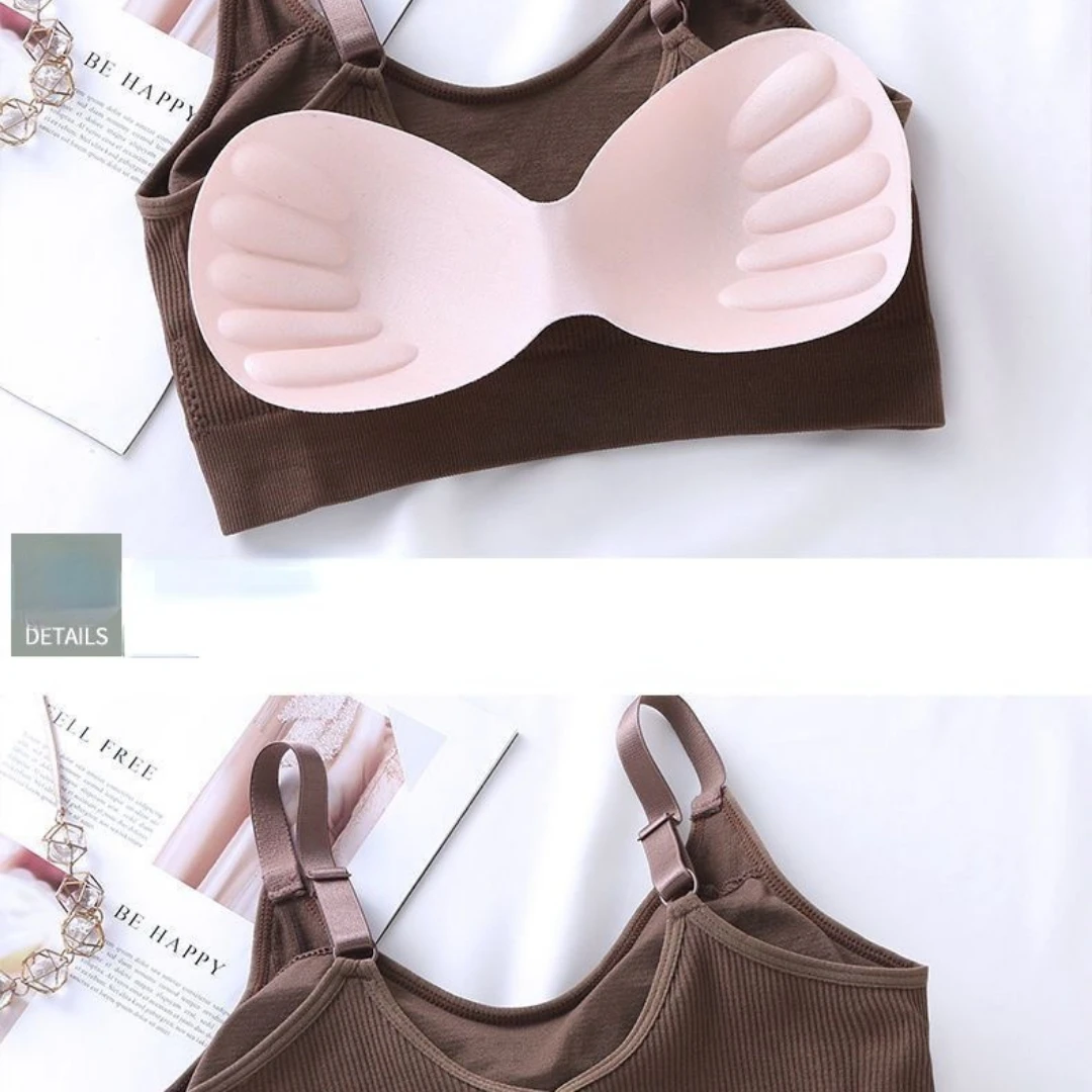 Tops for Woman Knitted Sexy Crop Halter Tank Top Women Built In Bra Camis Sleeveless Strap Vest Underwear Sports Ladies |