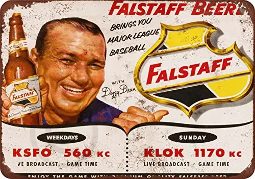

Custom Kraze Dizzy Dean for Falstaff Beer Reproduction Metal Sign