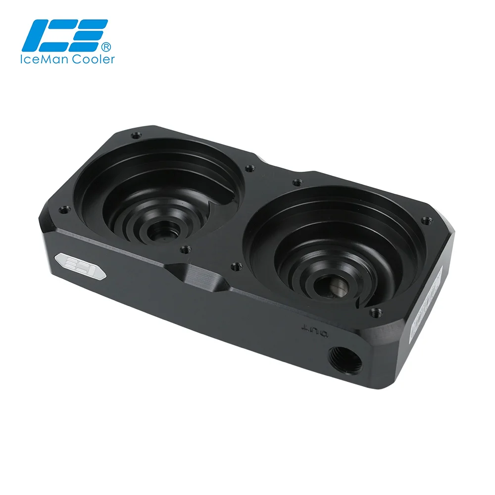 

IceMan Cooler Dual D5 Pump Cover ,Refit Armor accessory Dual D5 Pump Modified Top G1/4 Thread Suit 12cm 14cm Fan