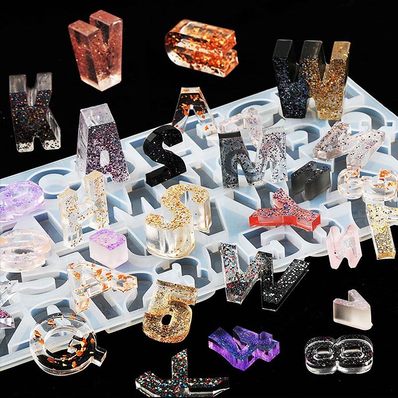 

Letters Number Keychain Resin Mold Silicone Casting Molds Resin Epoxy Alphabet Kit Molds for DIY Jewelry Making Pendant Crafts