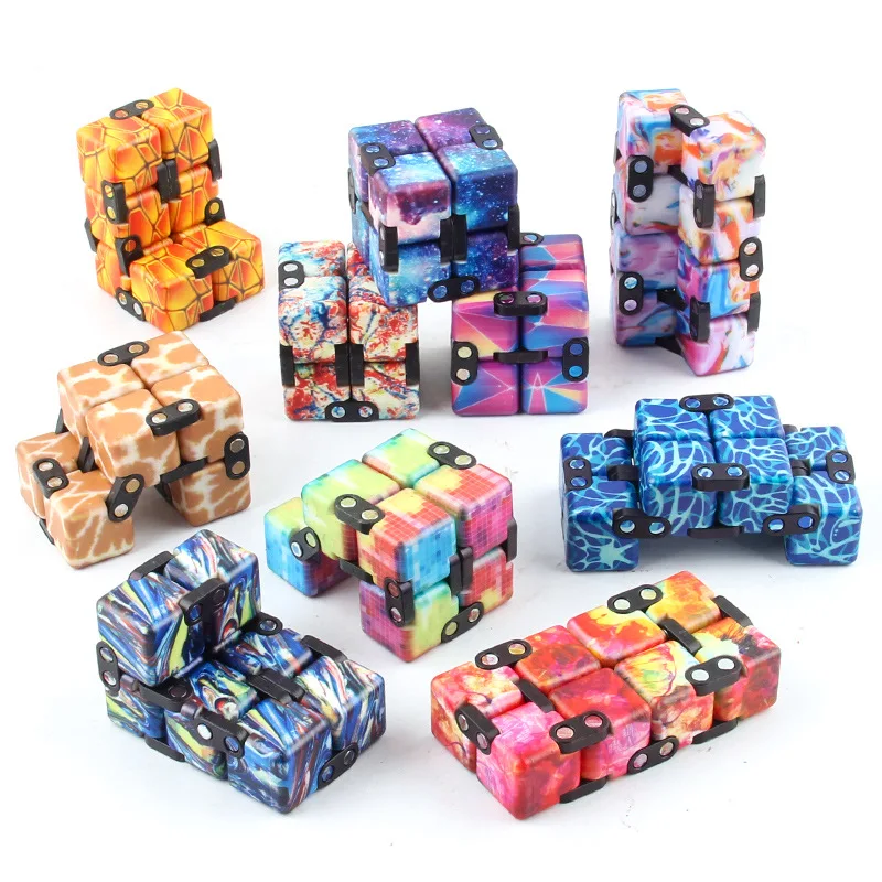 

Coloful Infinity Magic Cube Fidget Toys Square Fun Flip Unlimited Fold Puzzle Relieve Stress Funny Hand Game Toys for Kid Adult