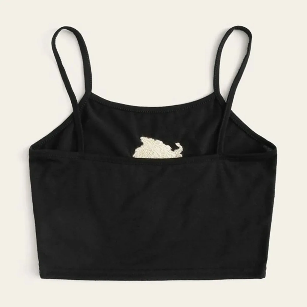 Женский укороченный топ y2k Черная майка с рисунком дракона летний женский в