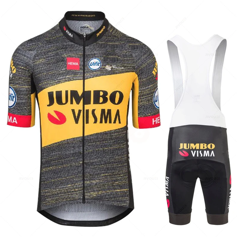 

2022 New Jumbo Visma Team Cycling Jersey Set Primoz Roglic Bicycle Clothing Bike Shirts Suit Bicycle Bib Shorts MTB Wear Maillot