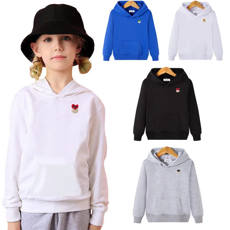 

Хлопковая толстовка для мальчиков и девочек Break Egg, осенний флисовый пуловер с вышивкой в виде сердечек и яиц, Детский Повседневный свитер св...