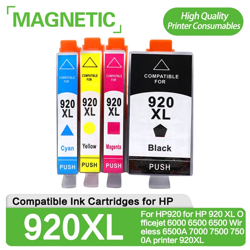Cartuchos de Tinta Magnético Compatível com Hp920 para Impressora hp 920 xl Officejet 6000 6500 6500 7000 sem Fio 6500a 7500 7500a 920xl