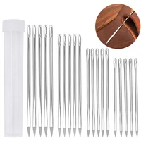 nonvor 20pcs leather sewing needles stainless steel shaped pin stitch needlework leathercraft triangular needles for diy leather