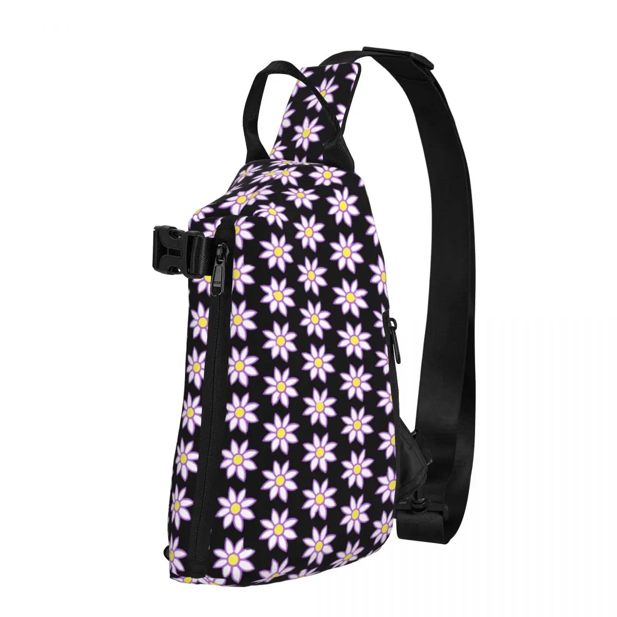 

Розовая сумка через плечо с цветочным принтом, забавная нагрудная сумка с цветочным принтом, унисекс, сумка-слинг для телефона и трекинга, маленькие сумки с графическим принтом для бега