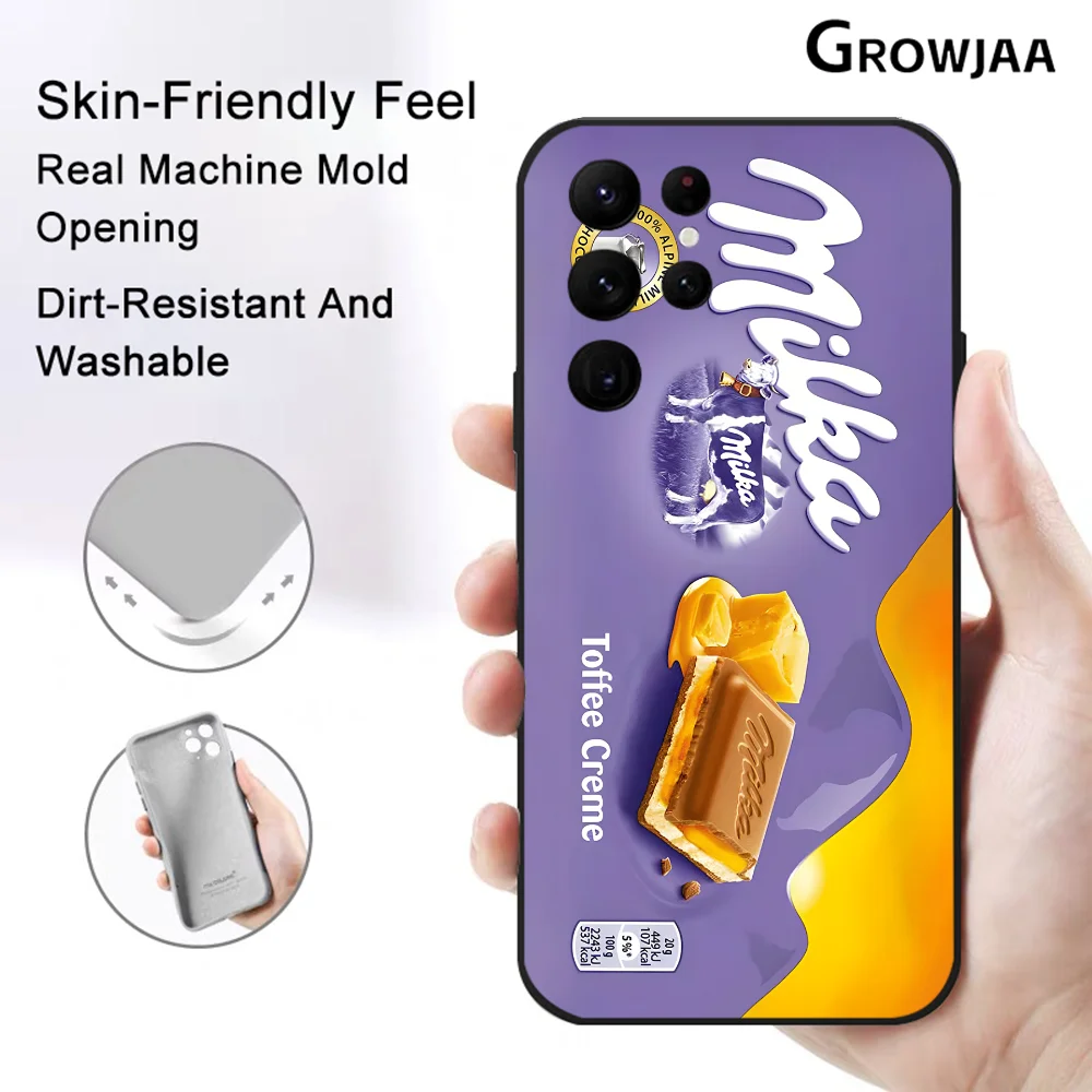 Фото Chocolate M-MilkaS BoxS Phone Case For Samsung Galaxy S24 Ultra S22 S23 Ultra S21 S20 5G Protective Silicone TPU Funda №3