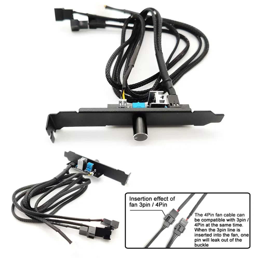 

Easy Install 1 To 3 8 Way PC Case Cooling Fan Hub 4Pin 3Pin Speed Controller Practical Regulator Splitter Computer Adapter