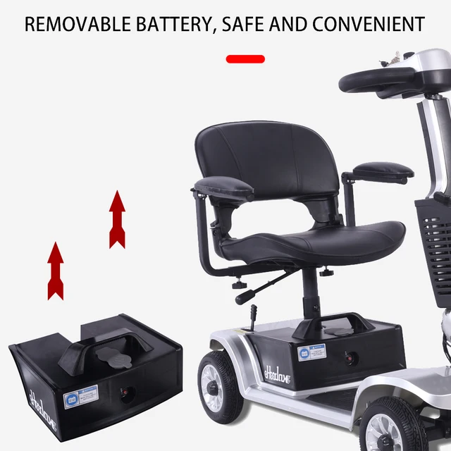 4 Wheels Electric Mobility Scooter For Adult Elderly Disabled People Outdoor With Foldable Function 250W Motor Max Speed 6-8KM/H 4