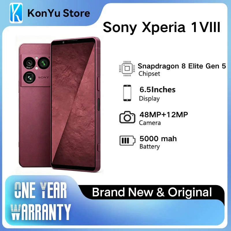 Фото Смартфон Sony Xperia 1 VIII Global 5G, разблокированный, 6.5 дюймов, 120 Гц OLED, Snapdragon 8 Elite, тройная камера ZEISS, NFC, Android №1