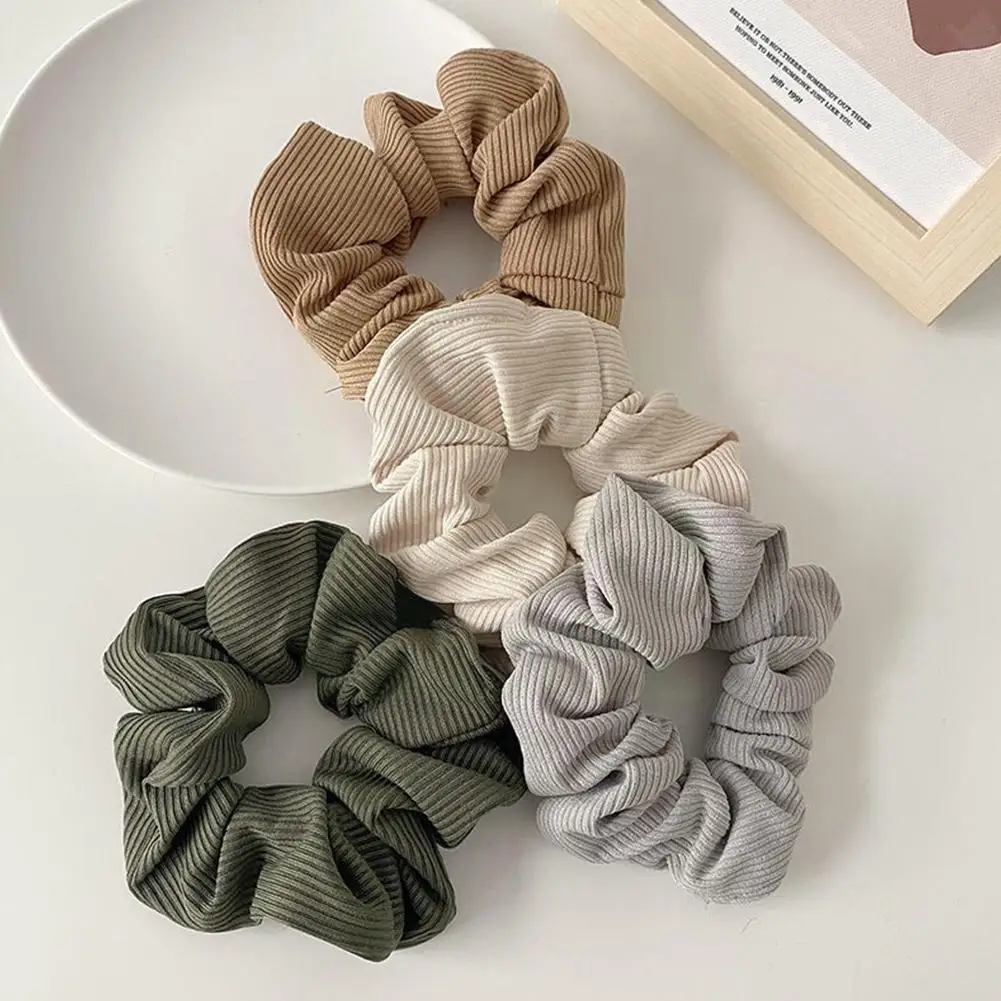 

Knitted Hair Rope Scrunchie Headband For Women Color Velvet Elastic Hair Bands Rings Girls Hair Accessories Headwear J6A6